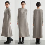 ジャンスカジャカード織りVネックジャンパースカートワンピース | On One's Own | 詳細画像1