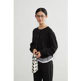 長袖裾フリルカーディガンダンボールニットショート丈春秋カーデ | On One's Own | 詳細画像9