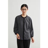 長袖ブラウスシャツフロッキープリント異素材切替トップス | On One's Own | 詳細画像17