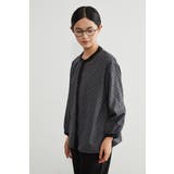 長袖ブラウスシャツフロッキープリント異素材切替トップス | On One's Own | 詳細画像12