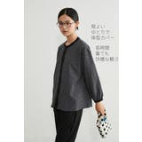 長袖ブラウスシャツフロッキープリント異素材切替トップス | On One's Own | 詳細画像9