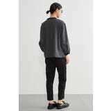 長袖ブラウスシャツフロッキープリント異素材切替トップス | On One's Own | 詳細画像11