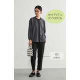 長袖ブラウスシャツフロッキープリント異素材切替トップス | On One's Own | 詳細画像5