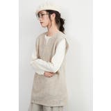 刺繍ベストチェーンステッチ チュニックニットベスト秋冬キーネックベスト | On One's Own | 詳細画像14 