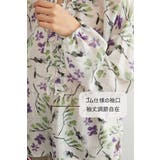 麻混花柄フリルVネックブラウスリボン付きブラウス 長袖トップス | On One's Own | 詳細画像5