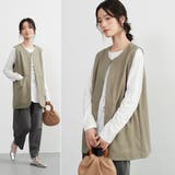 GREEN | ノーカラーベストジレベストジャケットオフィスカジュアル | On One's Own