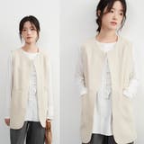 BEIGE | ノーカラーベストジレベストジャケットオフィスカジュアル | On One's Own