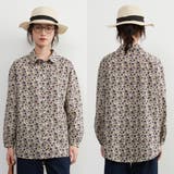 綿100%長袖ブラウスシャツスタンダードカラー花柄シャツコットンプリント | On One's Own | 詳細画像1