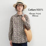 PRINT | 綿100%長袖ブラウスシャツスタンダードカラー花柄シャツコットンプリント | On One's Own