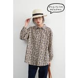 綿100%長袖ブラウスシャツスタンダードカラー花柄シャツコットンプリント | On One's Own | 詳細画像6