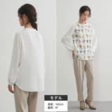 花柄刺繍長袖ブラウスレディーストップス綿麻コットンリネン白シャツ | On One's Own | 詳細画像4