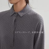 長袖シャツチュニックジャガード織りワンピース麻混 | On One's Own | 詳細画像4 