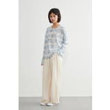 麻混ラッセル素材太ボーダー長袖プルオーバーシアートップス | On One's Own | 詳細画像6