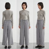 ギンガムチェックストレートパンツリラックスウエスト総ゴムロングパンツ | On One's Own | 詳細画像3