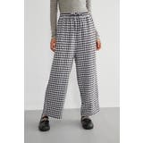 ギンガムチェックストレートパンツリラックスウエスト総ゴムロングパンツ | On One's Own | 詳細画像8