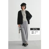 ギンガムチェックストレートパンツリラックスウエスト総ゴムロングパンツ | On One's Own | 詳細画像1