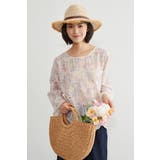 むら染めスカラップ刺繍長袖ラウンドネックシアーブラウス | On One's Own | 詳細画像5