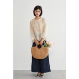 むら染めスカラップ刺繍長袖ラウンドネックシアーブラウス | On One's Own | 詳細画像14