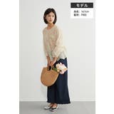 むら染めスカラップ刺繍長袖ラウンドネックシアーブラウス | On One's Own | 詳細画像2