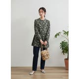 綿100%ブラウス長袖総柄プリントチュニックブラウス体型カバー | On One's Own | 詳細画像11