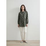 綿100%ブラウス長袖総柄プリントチュニックブラウス体型カバー | On One's Own | 詳細画像9