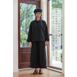 裾ギャザー麻綿ワイドパンツボトムスウエストゴムリラックスセットアップ対応 | On One's Own | 詳細画像4 
