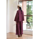 裾ギャザー麻綿ワイドパンツボトムスウエストゴムリラックスセットアップ対応 | On One's Own | 詳細画像8 