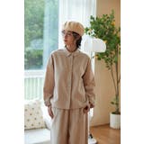 BEIGE | ギャザーカフスプラケットリネン麻綿長袖シャツブラウスセットアップ対応 | On One's Own