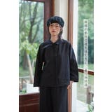 BLACK | ギャザーカフスプラケットリネン麻綿長袖シャツブラウスセットアップ対応 | On One's Own