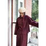 RASPBERRY | ギャザーカフスプラケットリネン麻綿長袖シャツブラウスセットアップ対応 | On One's Own