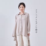 SAND | ロングバックフレアブラウス長袖シャツチュニックロングブラウス | On One's Own