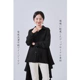 BLACK | ロングバックフレアブラウス長袖シャツチュニックロングブラウス | On One's Own