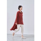 ロングバックフレアブラウス長袖シャツチュニックロングブラウス | On One's Own | 詳細画像3