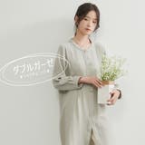 GRAY | ダブルガーゼ綿100%トップスナチュラルロングチュニックブラウス | On One's Own