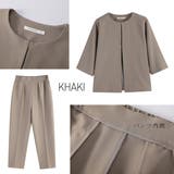 パンツスーツセットアップ2点セット上下セットフォーマル七分袖ジャケット | On One's Own | 詳細画像7