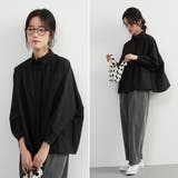 BLACK | シワ防止ラグランワイドスリーブ長袖シャツシワになりにくいブラウストップス | On One's Own