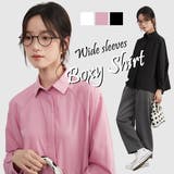 シワ防止ラグランワイドスリーブ長袖シャツシワになりにくいブラウストップス | On One's Own | 詳細画像1 