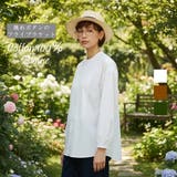 綿100%長袖シャツブラウスレディースフライプラケットクルーネック | On One's Own | 詳細画像2