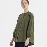 OLIVE | 綿100%長袖シャツブラウスレディースフライプラケットクルーネック | On One's Own