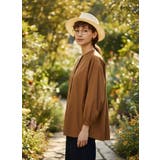 綿100%長袖シャツブラウスレディースフライプラケットクルーネック | On One's Own | 詳細画像6