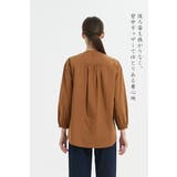 綿100%長袖シャツブラウスレディースフライプラケットクルーネック | On One's Own | 詳細画像9