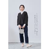 Vネックセンターシーム長袖ミニマムシンプルプルオーバートップス | On One's Own | 詳細画像5