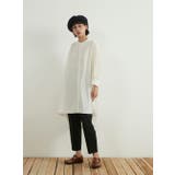 七分袖ロング丈ギャザー ブラウスゆったり体型カバーチュニックシャツAライン | On One's Own | 詳細画像11