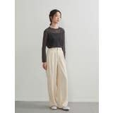 長袖シアーパワーネットプリントTシャツトップスインナーカットソー | On One's Own | 詳細画像11