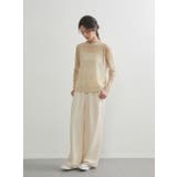 長袖シアーパワーネットプリントTシャツトップスインナーカットソー | On One's Own | 詳細画像12