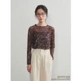 BROWN星座 | 長袖シアーパワーネットプリントTシャツトップスインナーカットソー | On One's Own