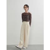 長袖シアーパワーネットプリントTシャツトップスインナーカットソー | On One's Own | 詳細画像13