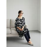 レーヨンドット柄チュニック5分袖ルーズフィットトップスブラウス | On One's Own | 詳細画像9