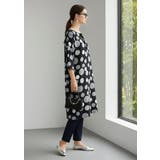 レーヨンドット柄チュニック5分袖ルーズフィットトップスブラウス | On One's Own | 詳細画像10