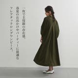 半袖ロングワンピースシフォン切替フレアタックロング丈 Aライン | On One's Own | 詳細画像4